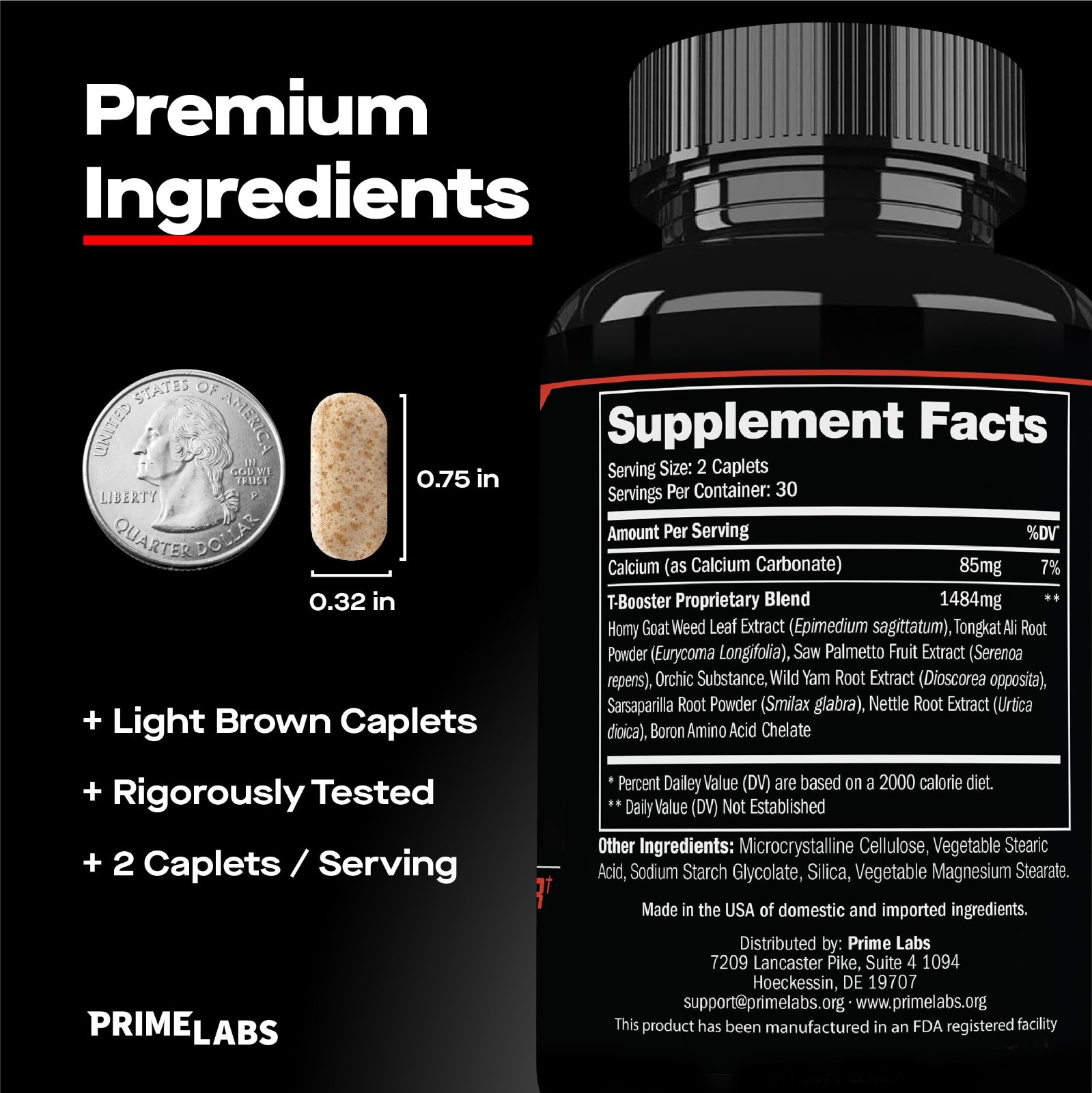 Prime Labs Men’s Testosterone Booster Stamina Endurance Strength 60 Caps 07/27