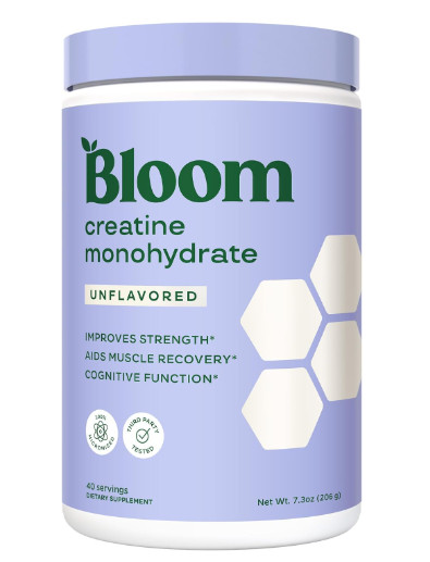 Bloom Nutrition Micronized Creatine Monohydrate Powder Unflavored 40 Svg 7.3oz