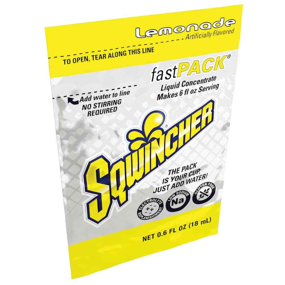 50 Count Sqwincher FastPack Lemonade Activity Drink Liquid Concentrate Packets