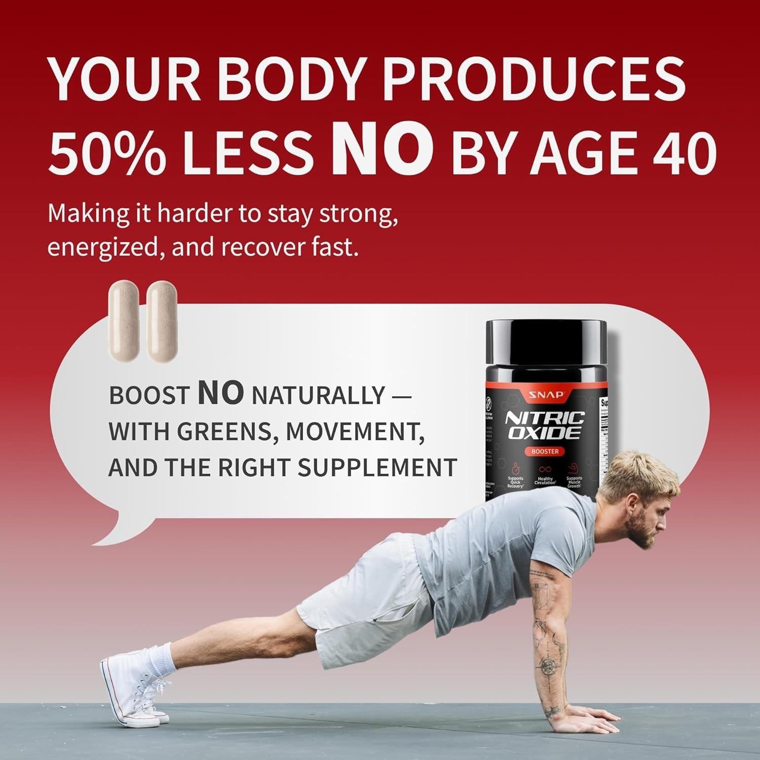 Endurance & Recovery Booster – Nitric Oxide Formula with Tribulus 90ct
