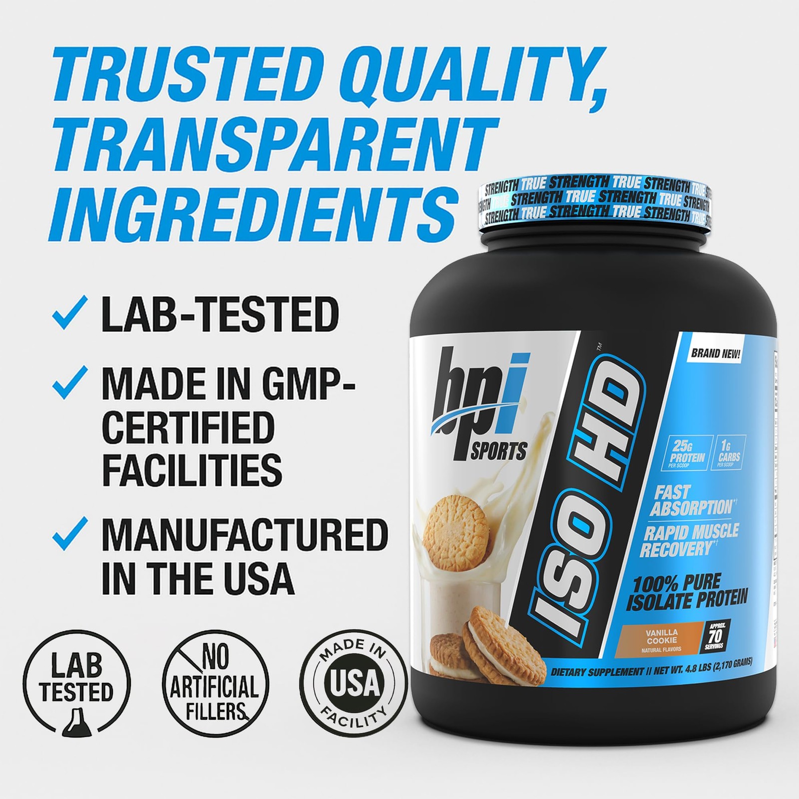 Bpi Sports Iso Hd Isolate Protein Powder 100 Whey Isolate High Quality Protein