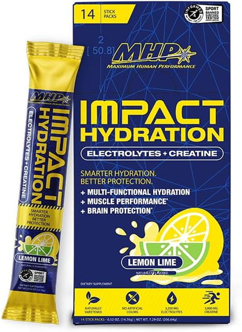 MHP Impact Hydration Electrolyte Creatine Sports Drink Stick Pack, No Artificial