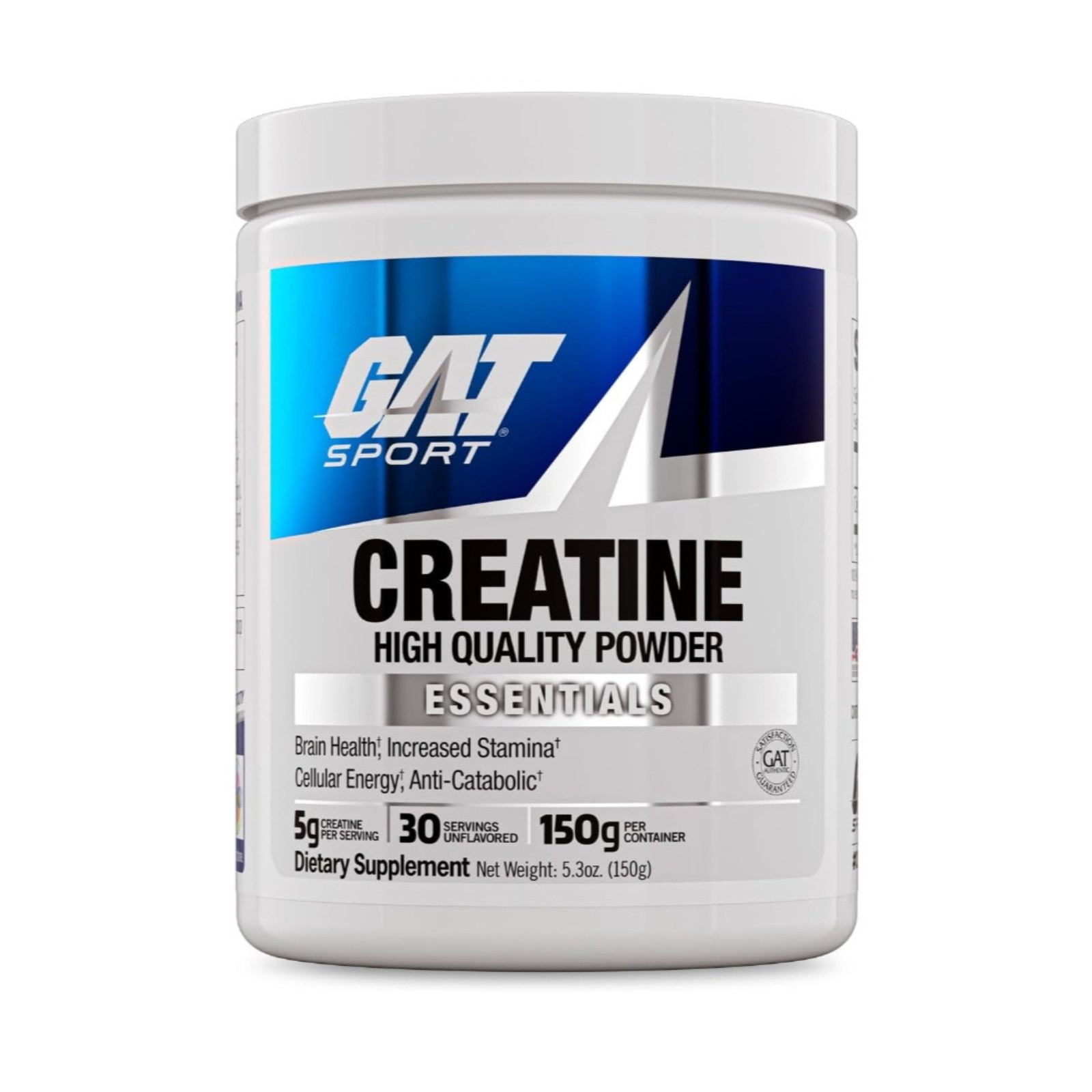 GAT Sport Creatine Monohydrate 150g – Strength & Brain Health – 30 Servings