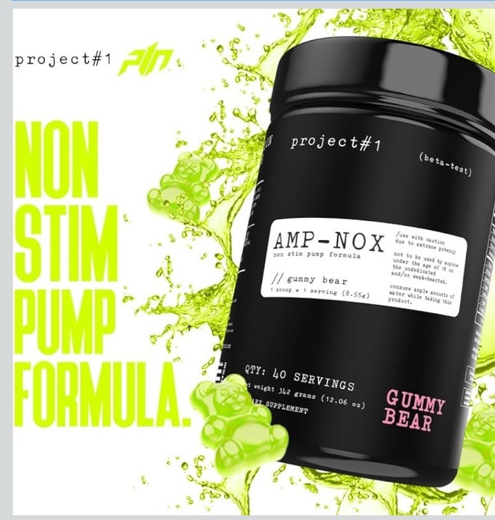 Amp-Nox Non-Stim Pump – Gummy Bear (40 Servings) Sealed 12/26