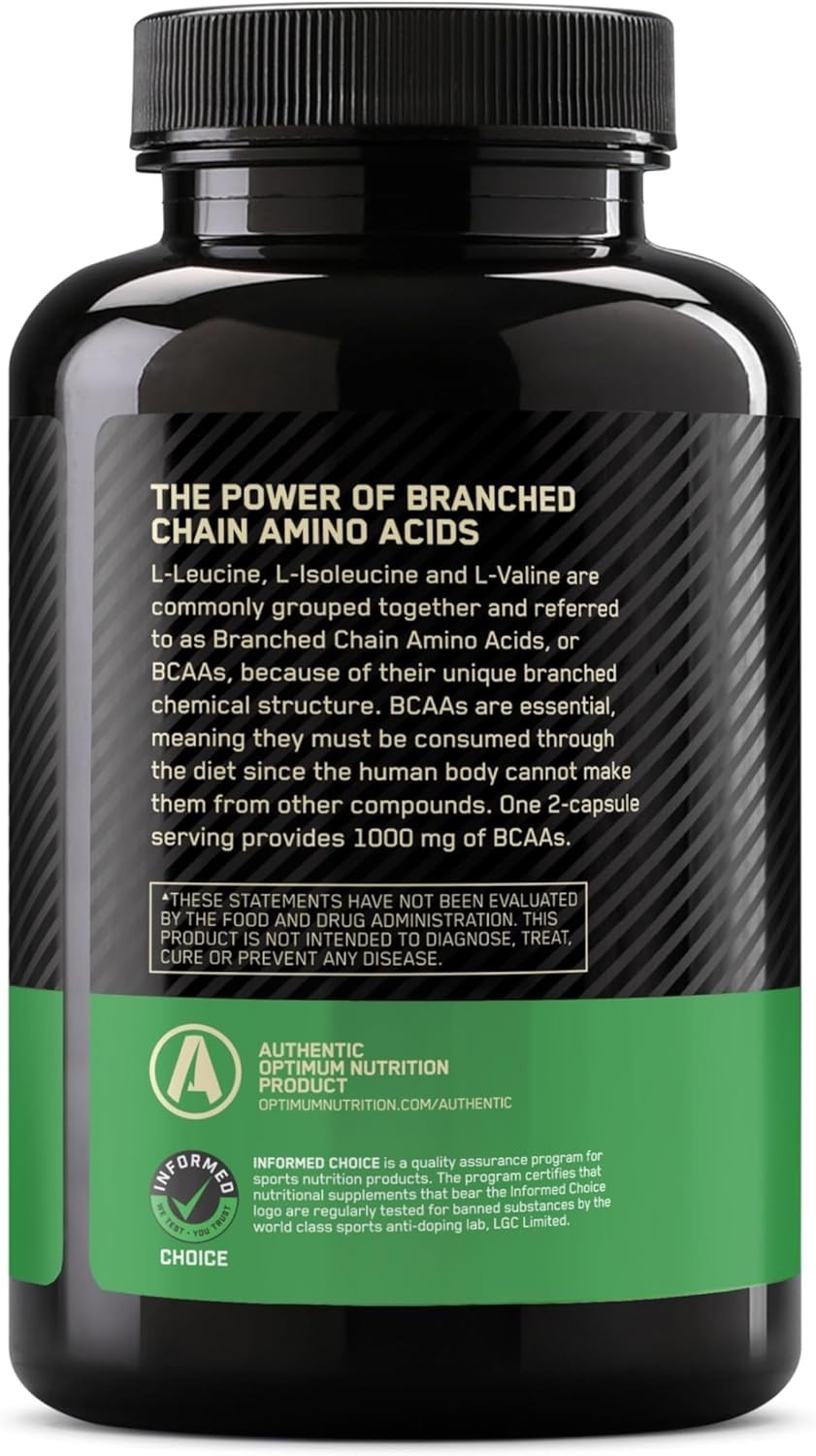 Unflavored Instant BCAA Capsules 200 Count – Essential Amino Acids for Muscles