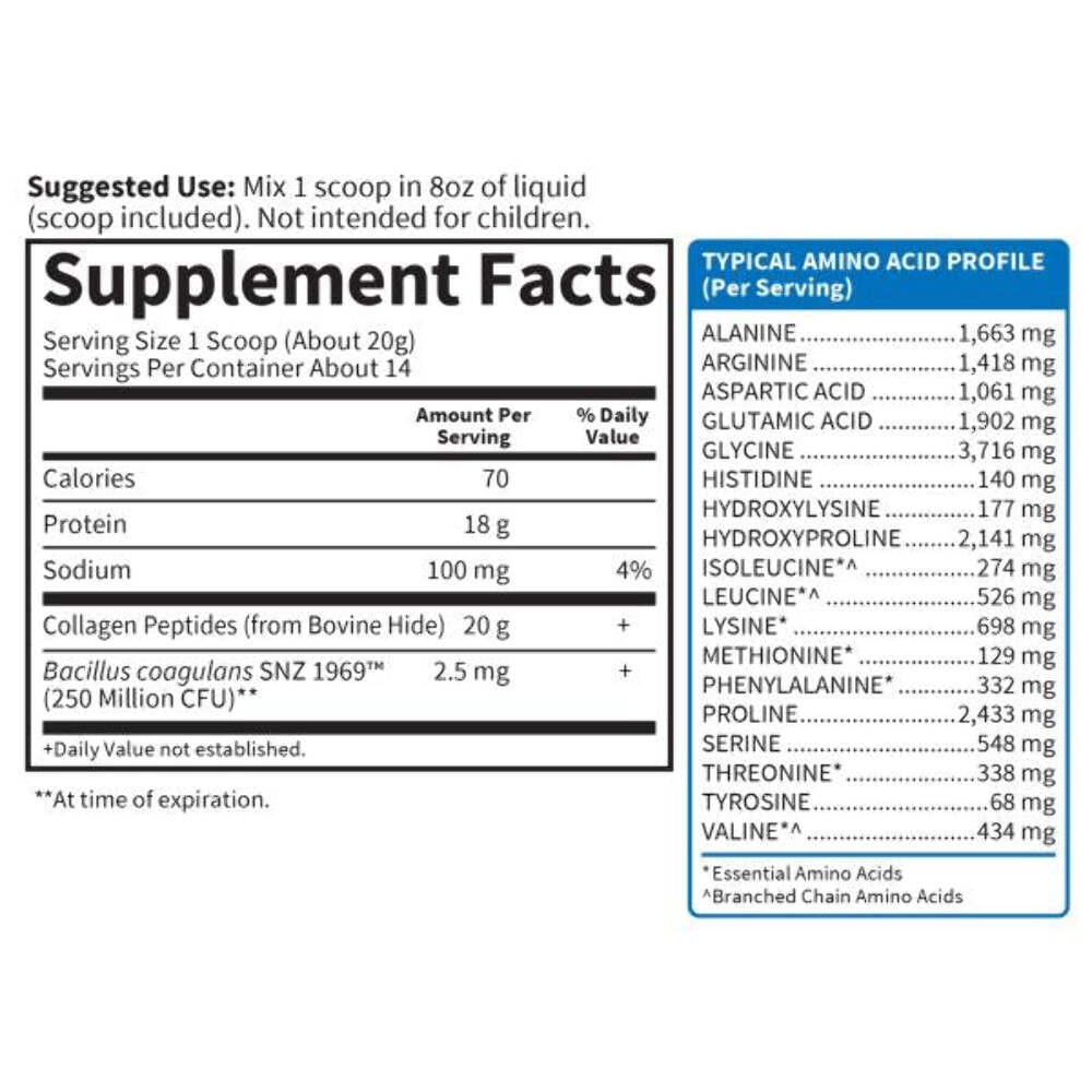 1/28 Garden of Life Grass Fed Collagen Peptides Powder Unflavored Collagen Powde
