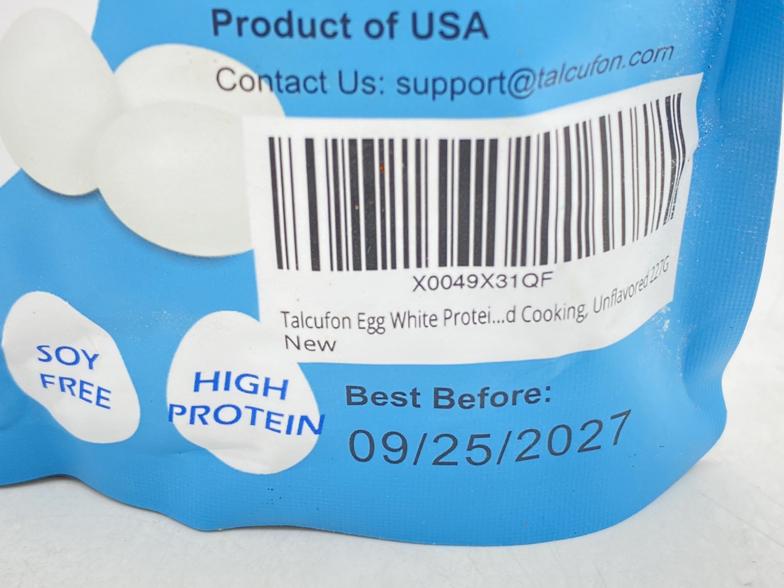 Egg White Protein Powder Pasteurized No Additives, High Protein, 8 oz. Bag