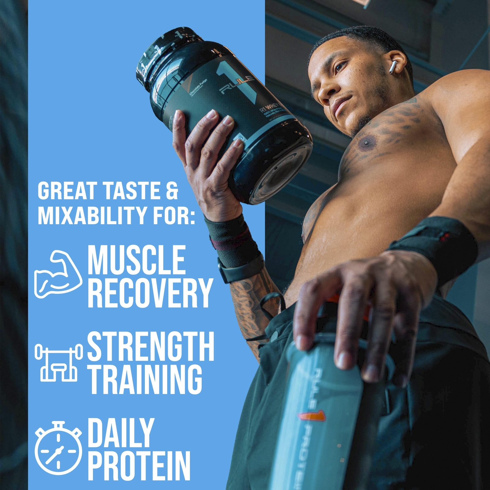 Rule One Proteins Whey Blend – Vanilla Ice Cream 24g Fast-Acting Whey Protein…