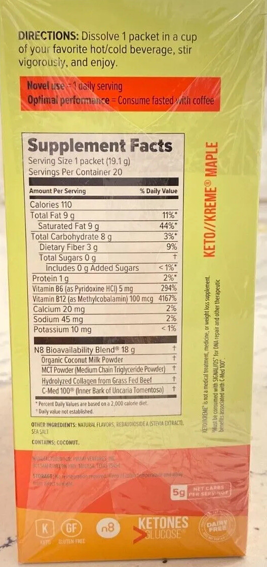 🔥 Pruvit Keto Coffee Kreme Ketones 3, 5, 7, 10, 20 pk YOU PICK