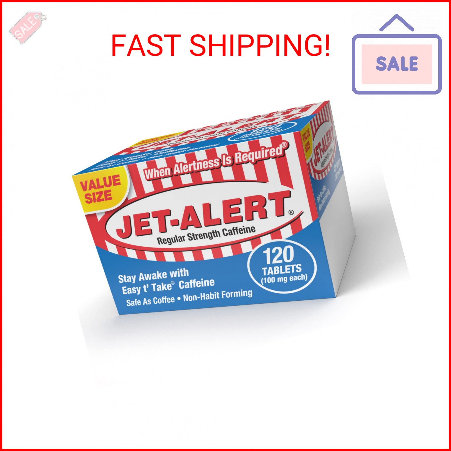 Jet-Alert 100 MG Each Caffeine Tab 120 Count