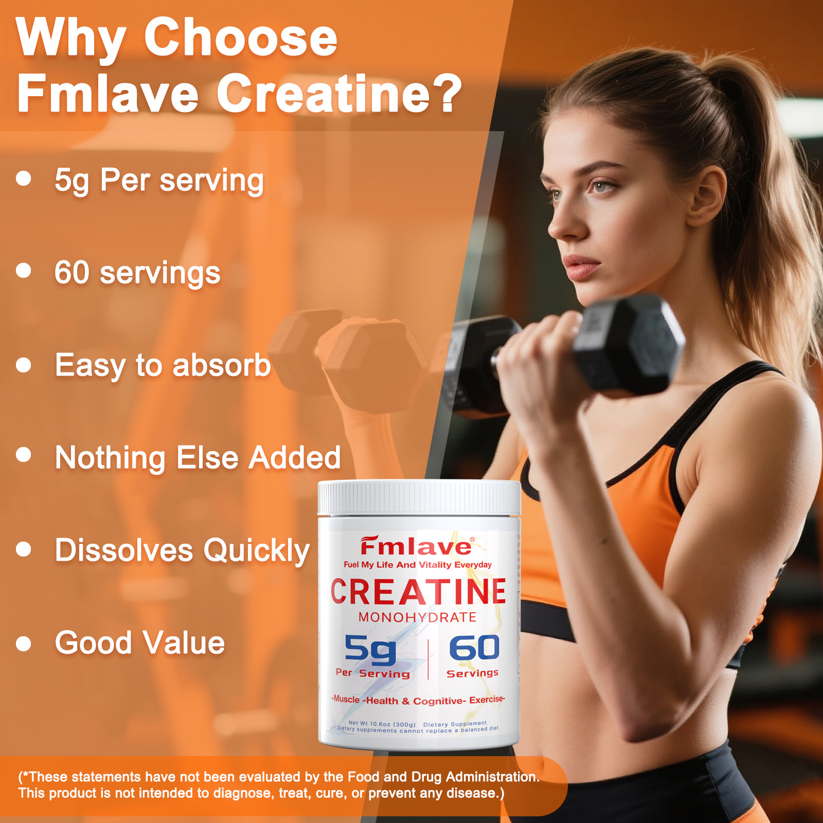 Creatine Monohydrate Powder for Women 60 Servings with Collagen Glute Builder