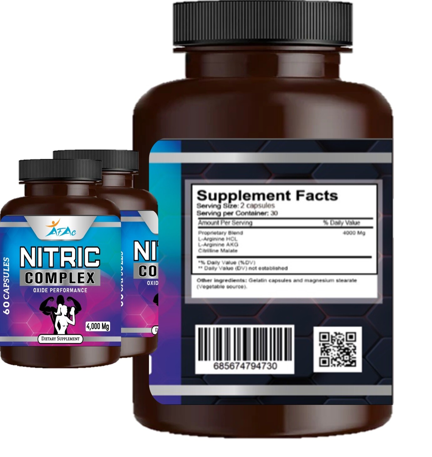 3 Pack Nitric Oxide 4000mg L-Arginine Citrulline Keto Muscle Pump Growth Pills 1