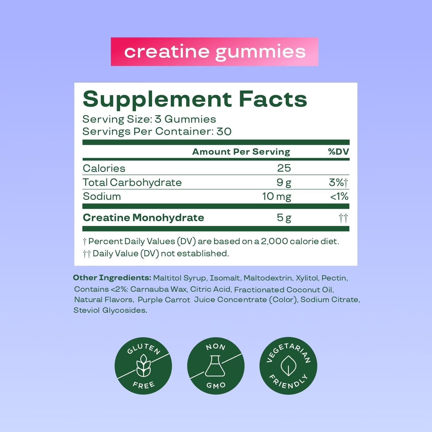 Bloom Creatine Monohydrate Gummies, 5g Per Serving, Sugar Free Creatine Gummy…
