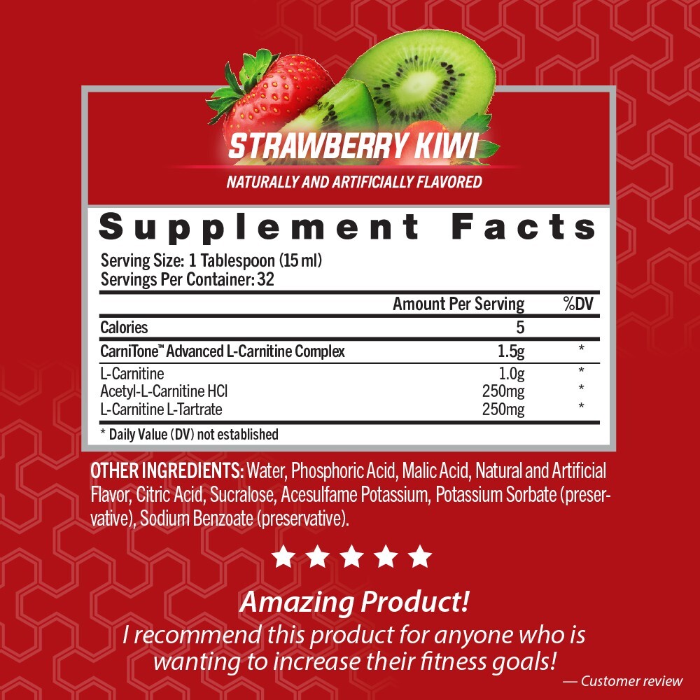L-CARNITINE LS3 1500 Fat Loss-Metabolism Activator-Strawberry Kiwi- 32 Servings