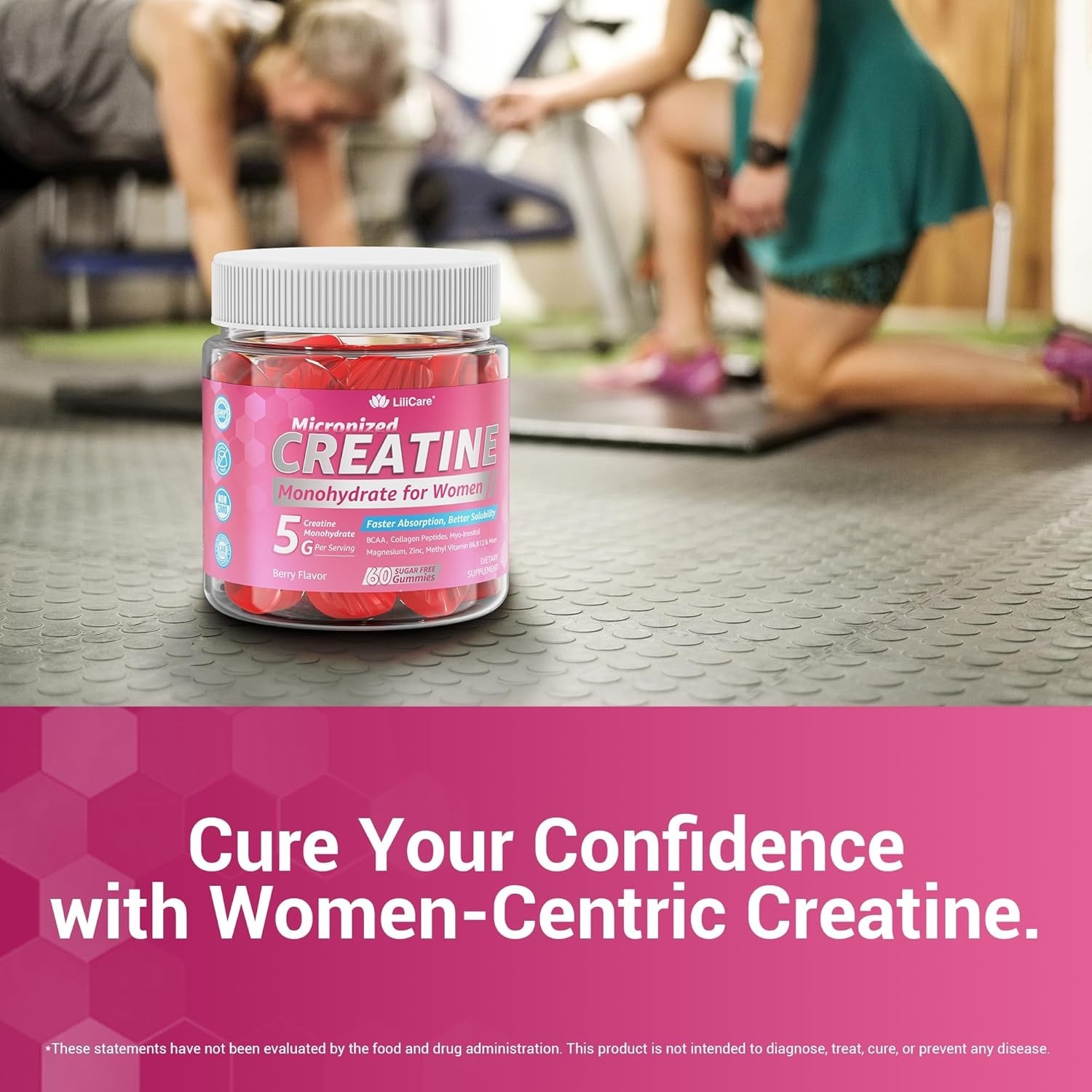 Creatine for Women Gummies, Micronized Creatine Monohydrate + Myo-Inositol