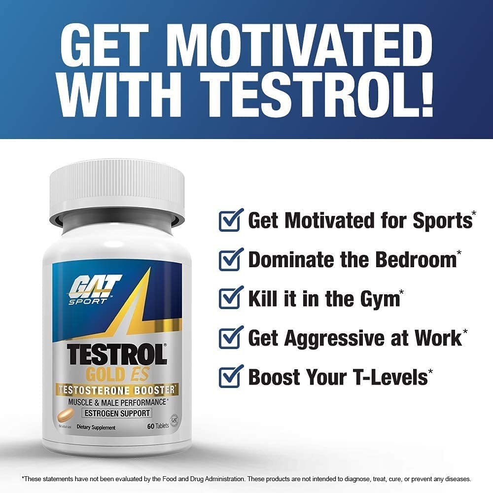GAT SPORT Testrol Gold ES, Test Booster for Men, 60 Count (Pack of 1),