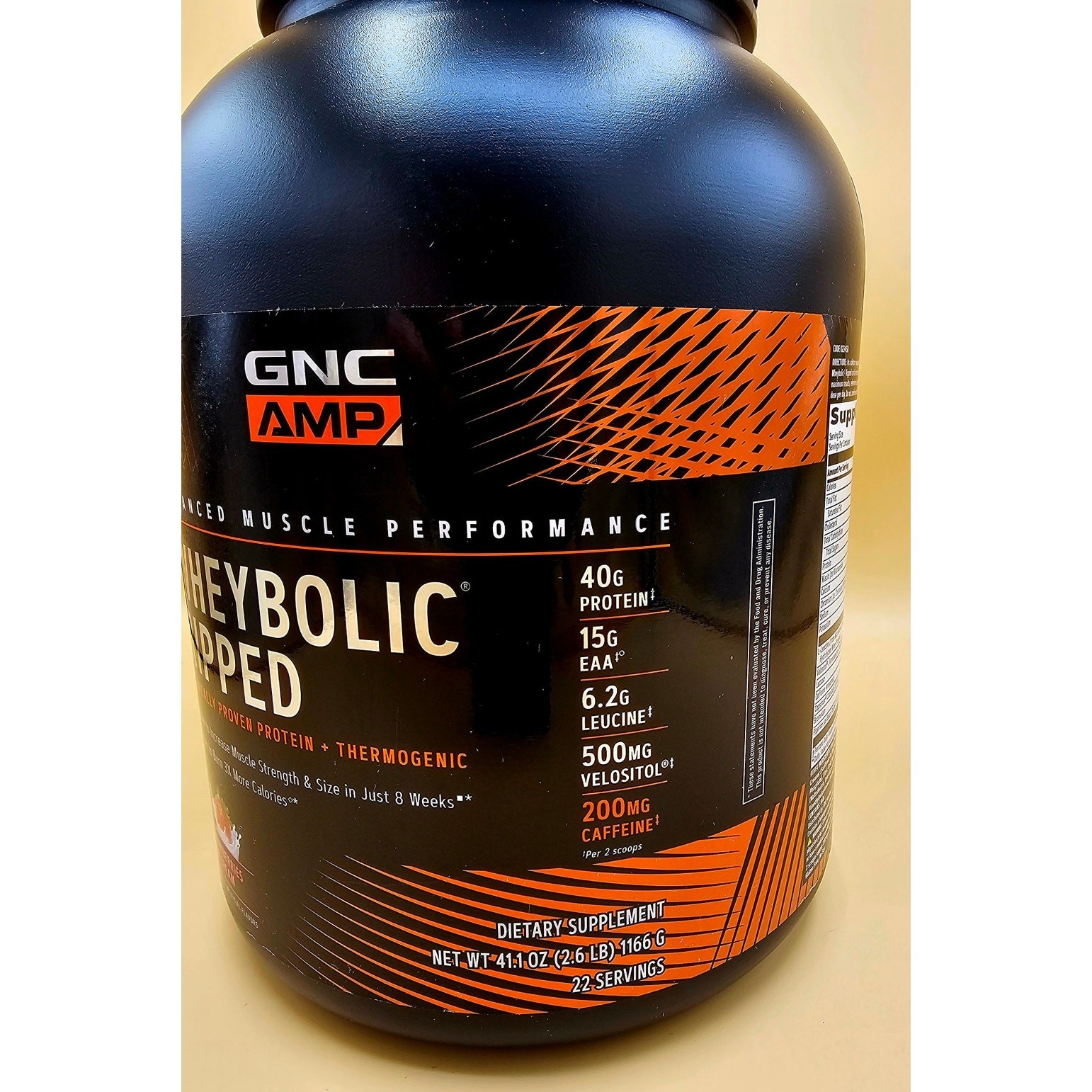 (2) GNC AMP Wheybolic Ripped Strawberries & Cream 2.6 lb / 22 Serv Each EXP 1/28