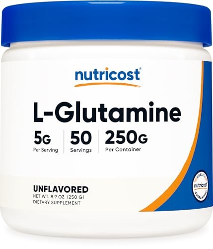 Nutricost L-Glutamine Powder 250 Grams – 50 Servings, Non-GMO, Gluten Free