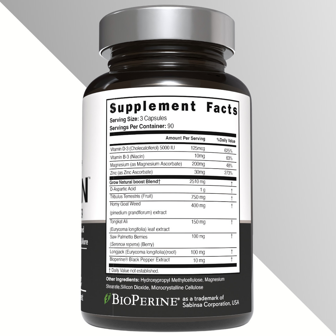 Testosterone Booster for Men, Male Enhancement Pills, Energy, Libido 90 Capsules