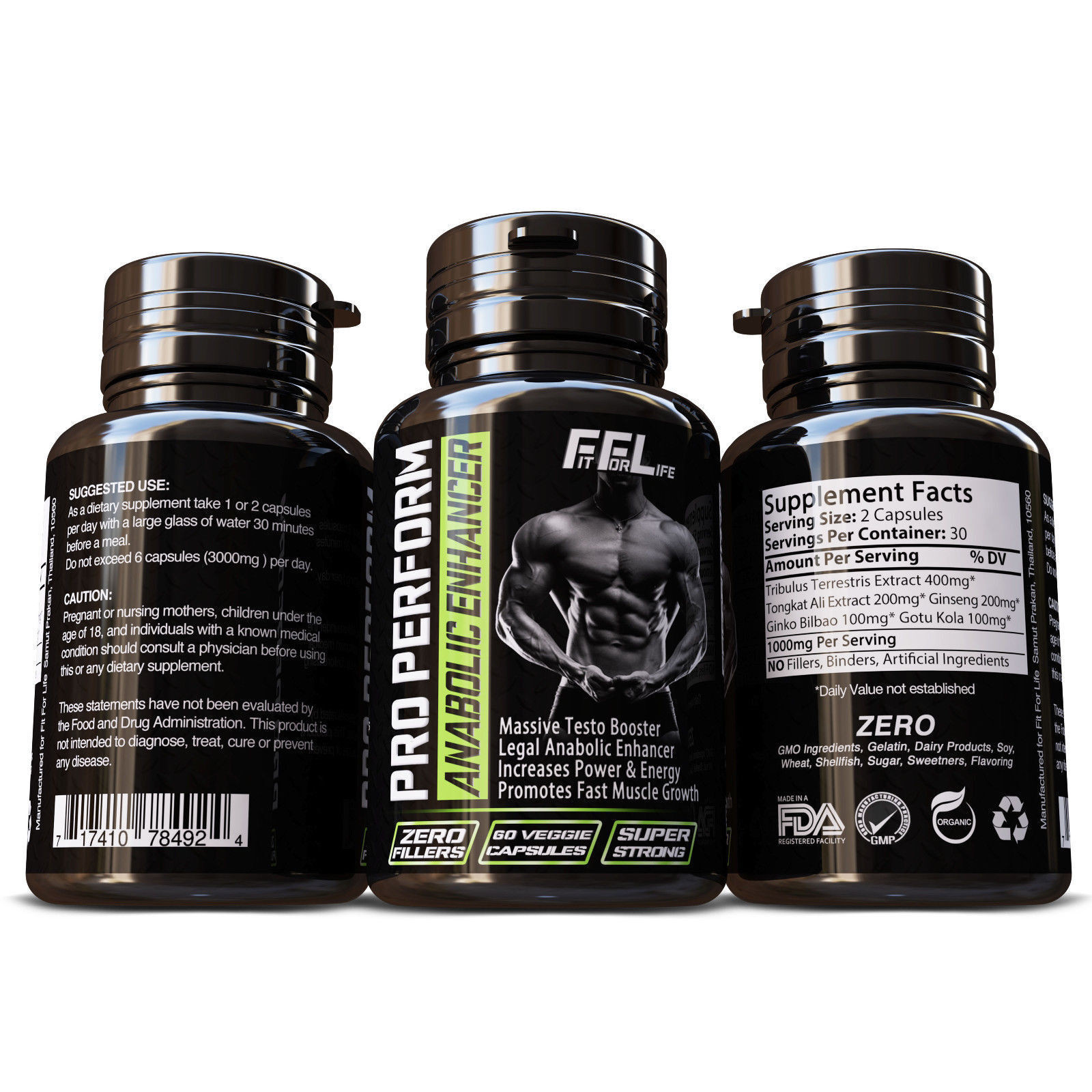 BODYBUILDING SUPPLEMENT RIPPED LEAN MUSCLE GROWTH GAIN WORKOUT PILLS 60 CAPS