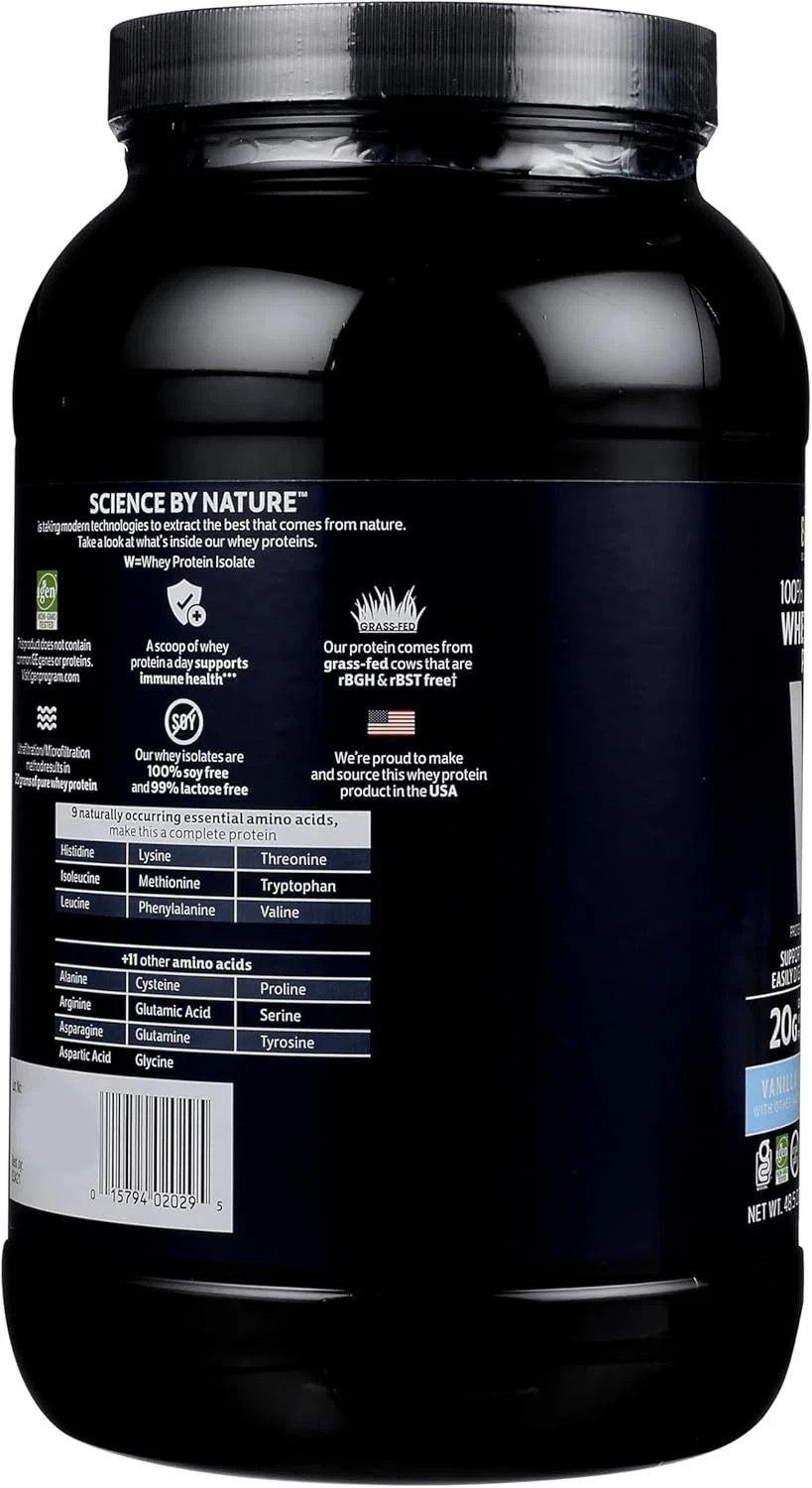 Biochem 100% Whey Protein Isolate – Grass Fed Vanilla 3 lbs (1377 grams)
