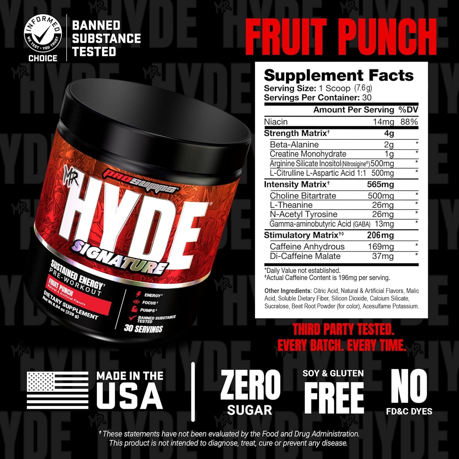 PROSUPPS Mr. Hyde Signature Pre Workout Powder with Creatine, Beta Alanine