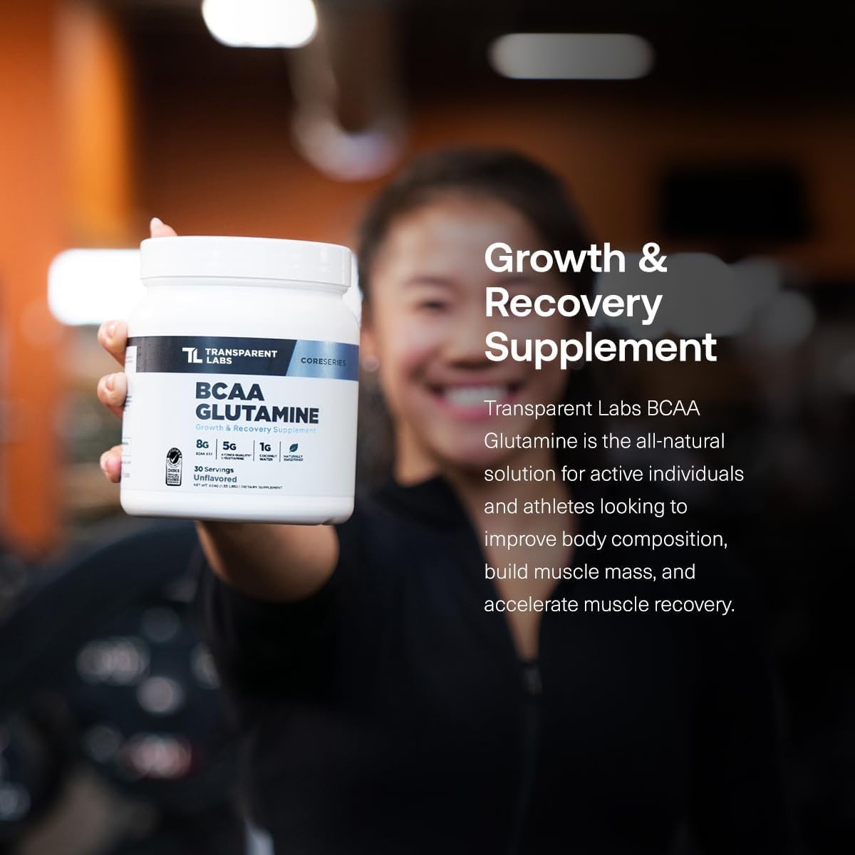 BCAA Glutamine Powder – 30 Servings of Strawberry Lemonade for Endurance