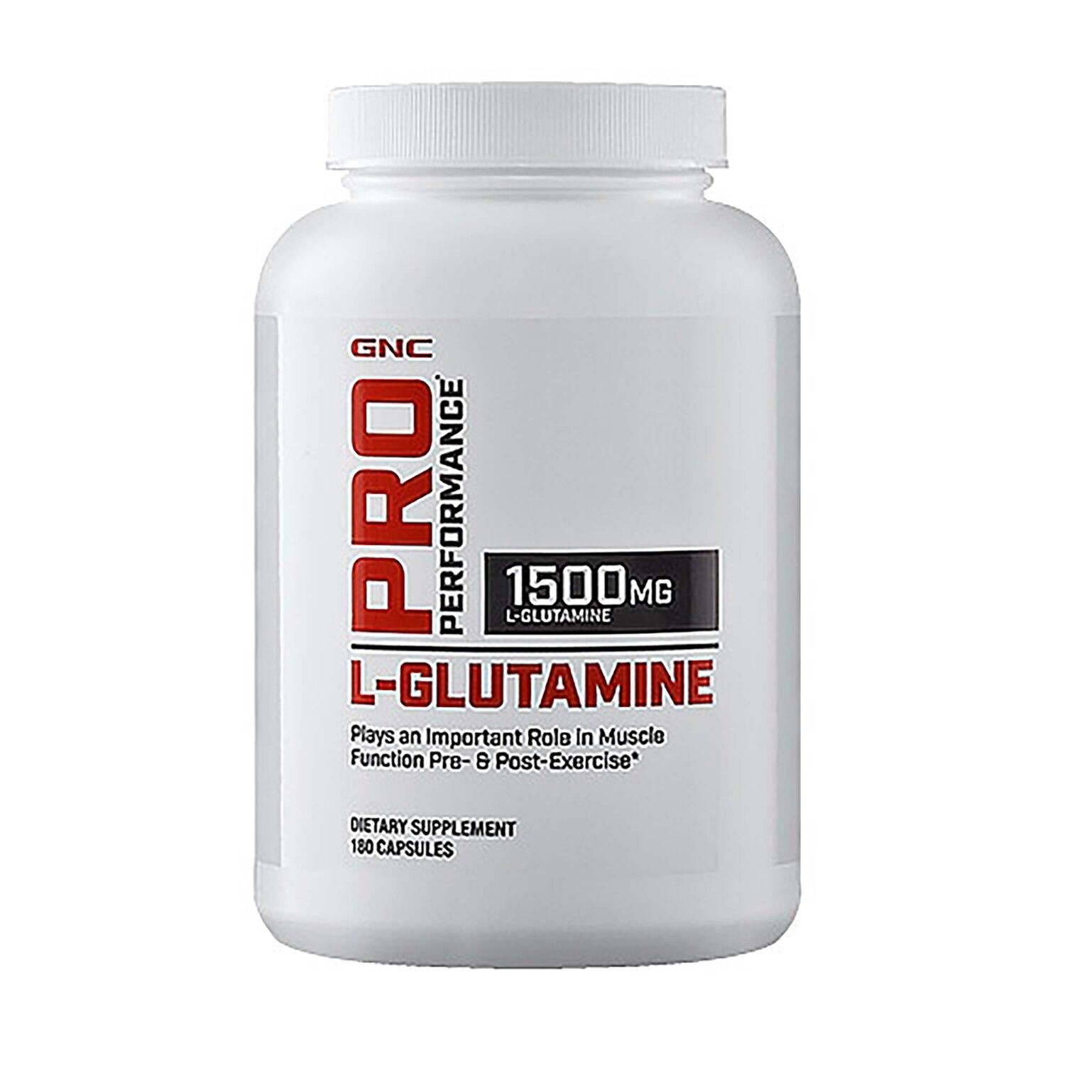 GNC Pro Performance L-Glutamine 1500mg 180 Capsules, Exp: 06/2027