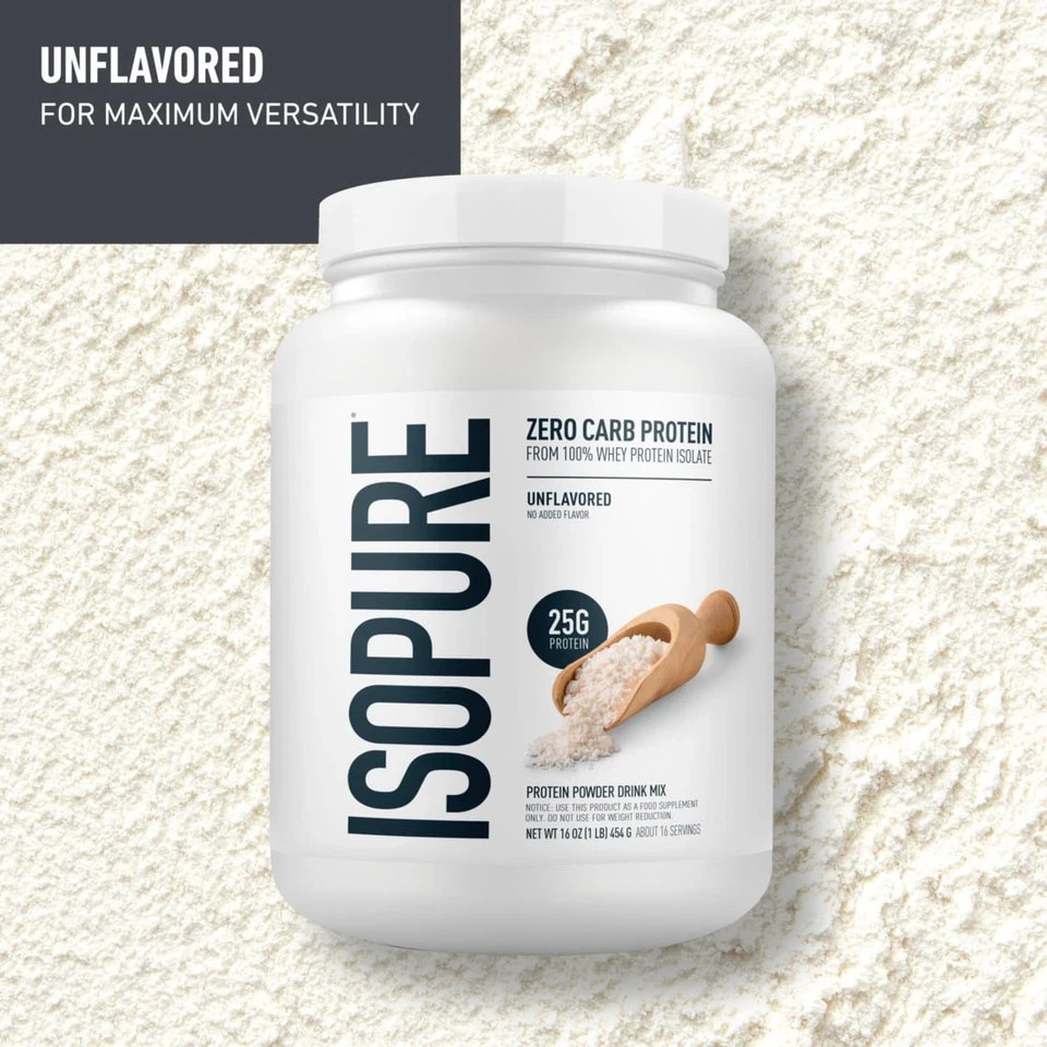 Isopure Zero Carb 100% Whey Protein Isolate Vanilla Protein Powder, 25g