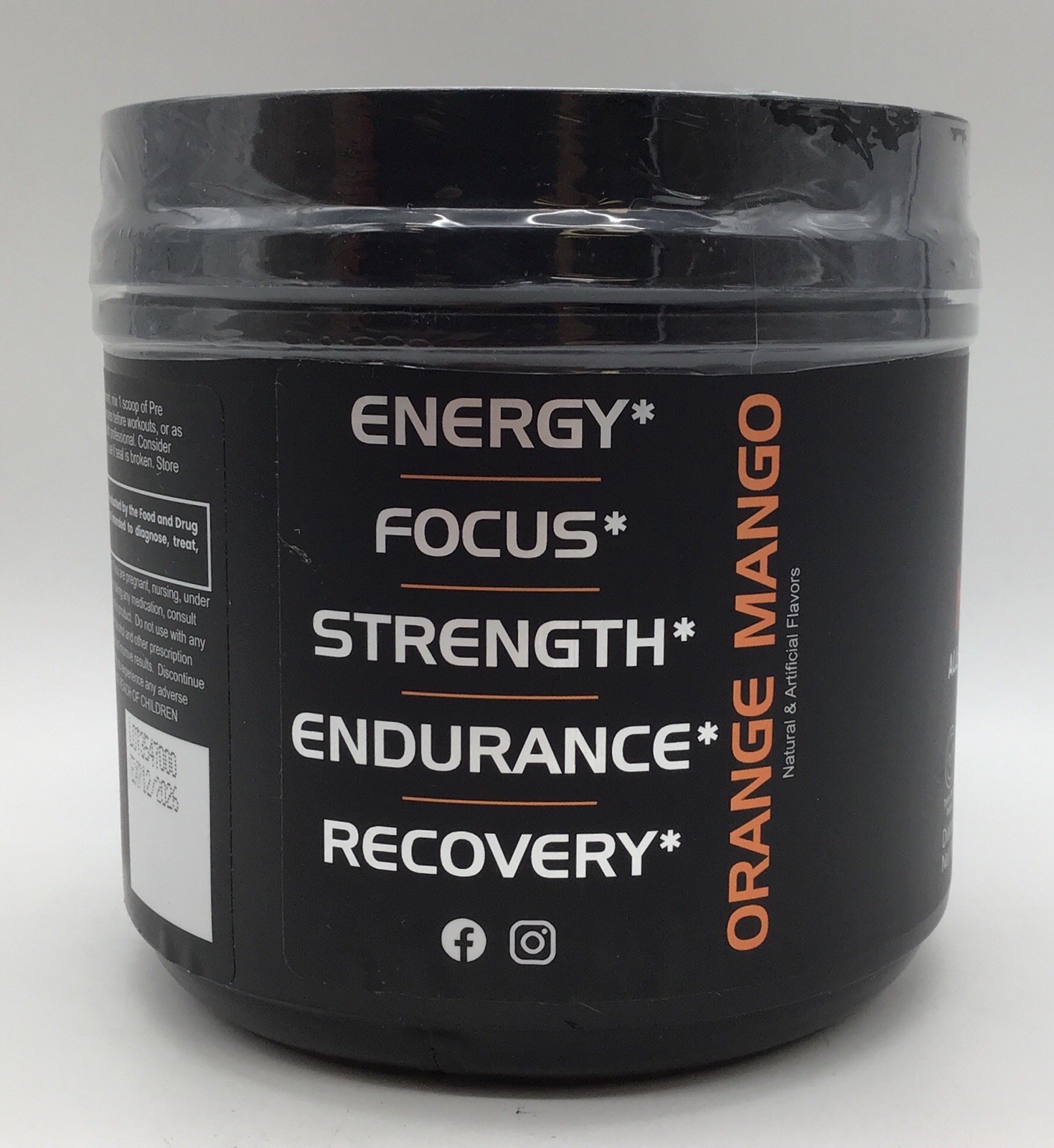 BLACK LABEL SUPPLEMENTS PRE-WORKOUT ORANGE MANGO 30 SERVINGS EXPIRATION 12/2026