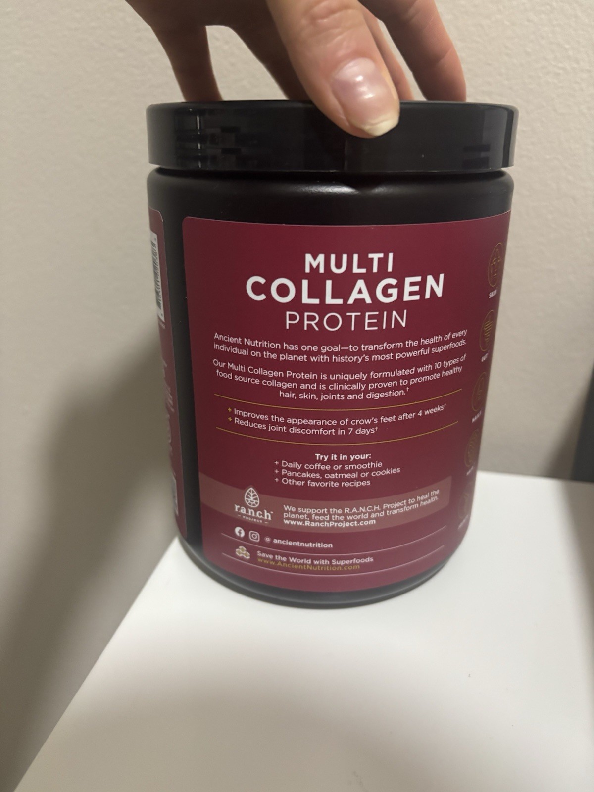 Ancient Nutrition Multi Collagen Protein Hydrolyzed Peptides Unflavored 14.3 oz