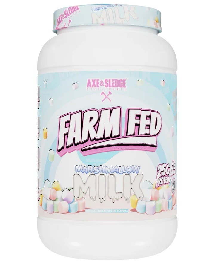 axe sledge farm fed whey protein isolate 2lbs Marshmallow Milk