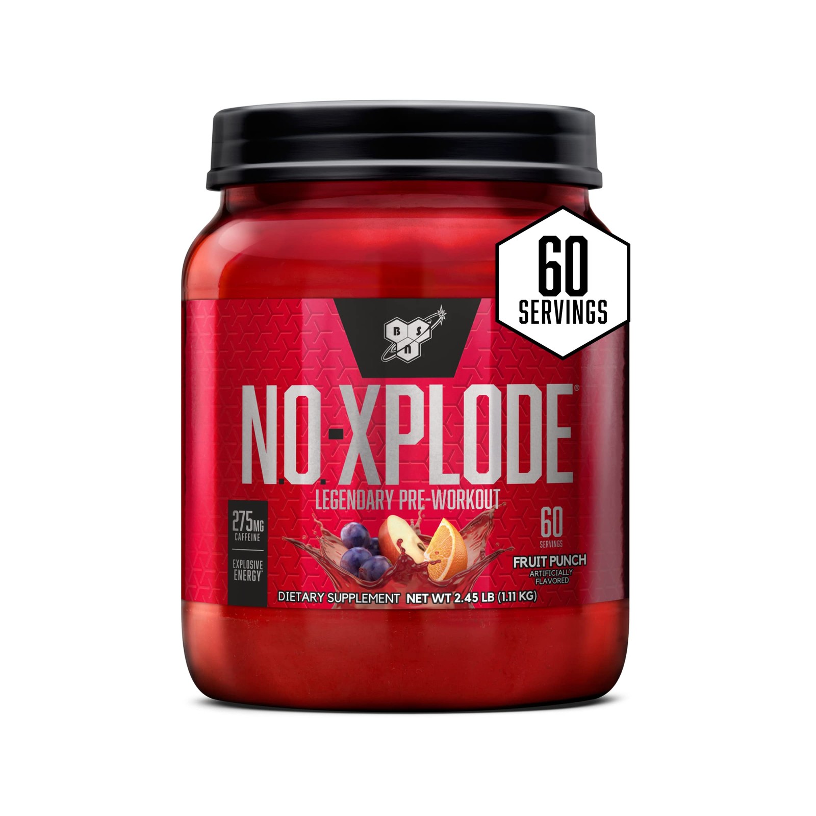 BSN N.O.-XPLODE Pre Workout Supplement with Creatine, Beta-Alanine, and Ener…