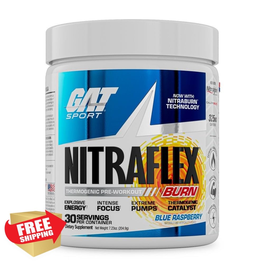 GAT SPORT NITRAFLEX Burn Pre-Workout Blue Raspberry