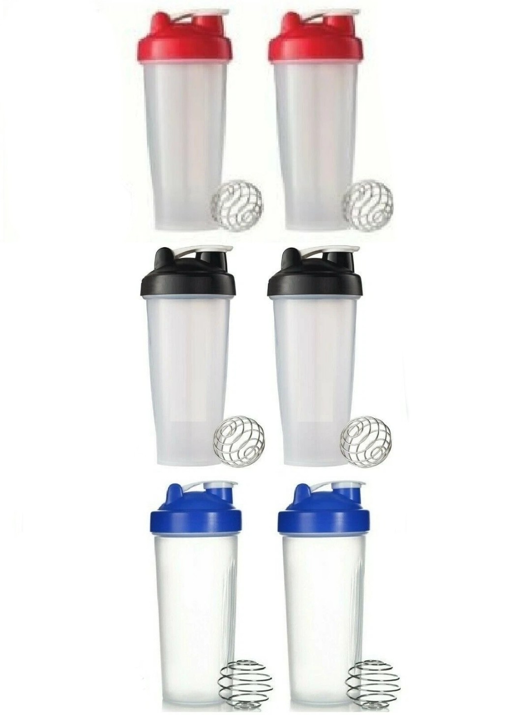 Shaker Bottle 24oz (Americas Blender) Mixer,”Variety Pack Blue Red Black”12 Pack