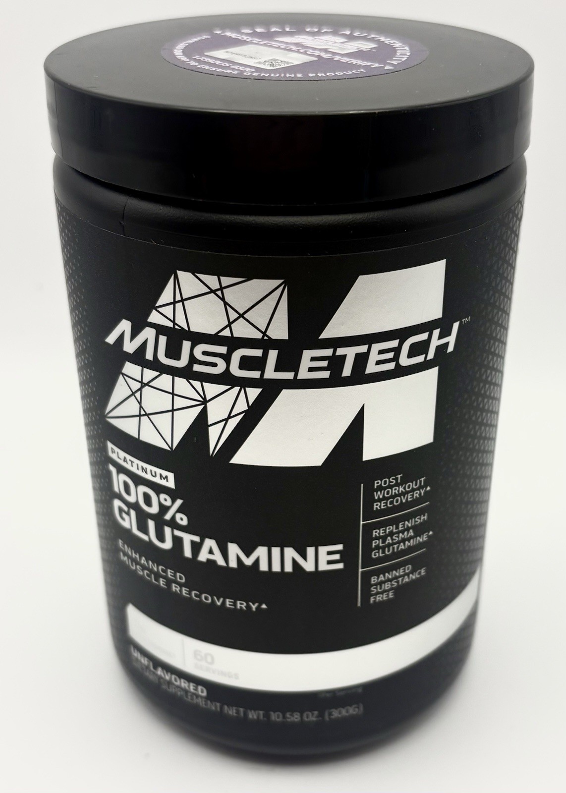Platinum 100% Glutamine, Unflavored, 10.58 oz (300 g)