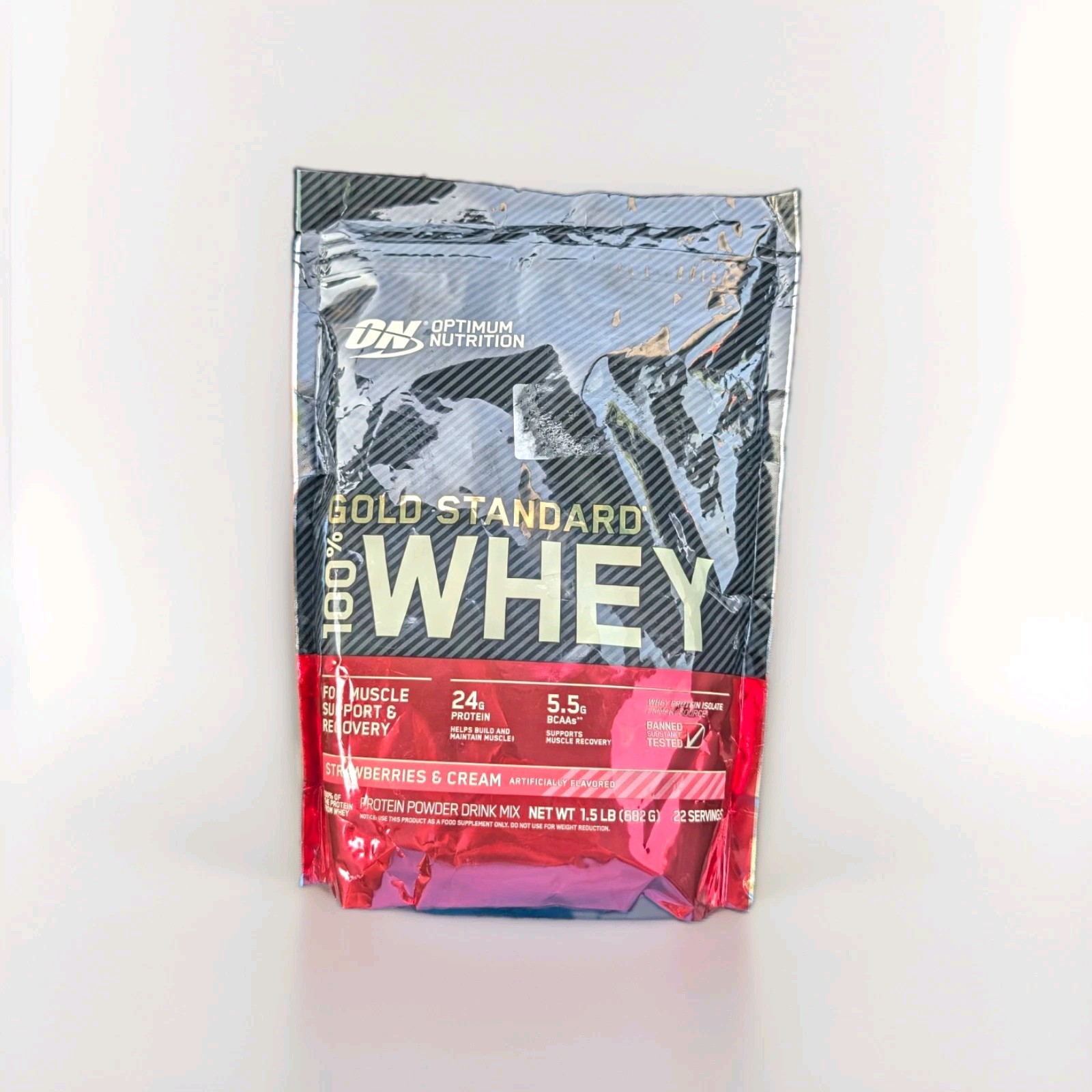 Optimum Nutrition Gold Standard 100% Whey Strawberries & Cream 1.5 lb GF