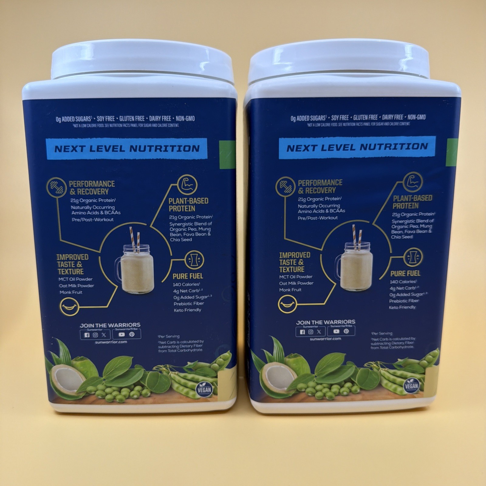 Sunwarrior Vegan Organic Vanilla Protein Powder Plant Based BCAA Aminos 4.40lbs