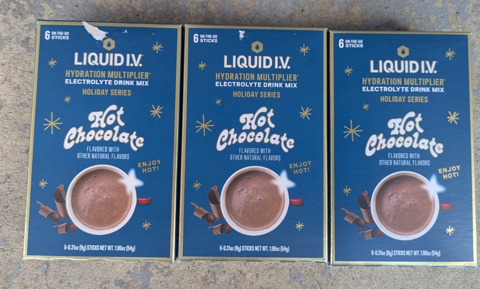 3x LIQUID I.V. HYDRATION MULTIPLIER HOT CHOCOLATE HOLIDAY SERIES EXP 8/27