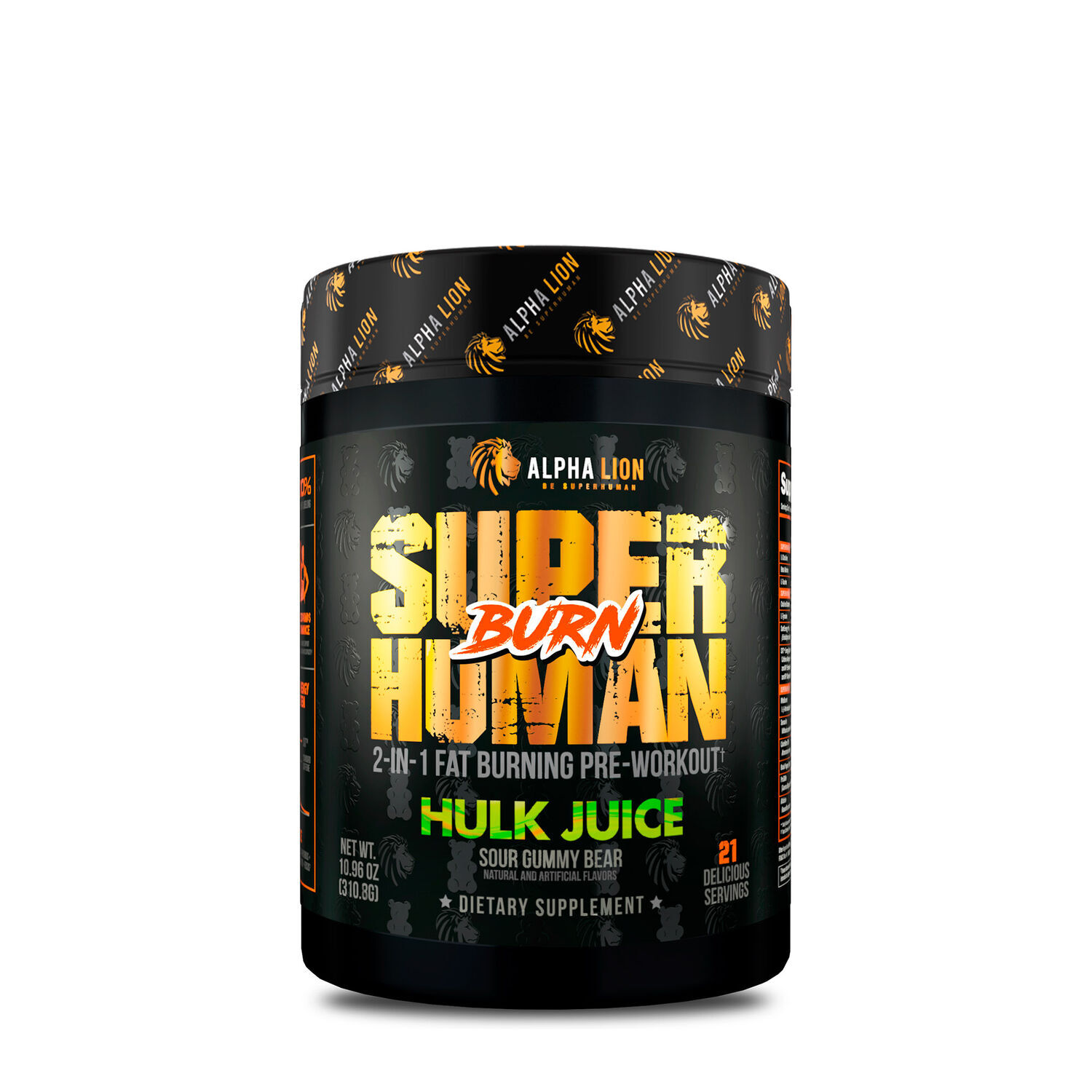 Alpha Lion Super Human Burn Fat Burner Pre-Workout 21-42 Servings 3 Flavors NEW