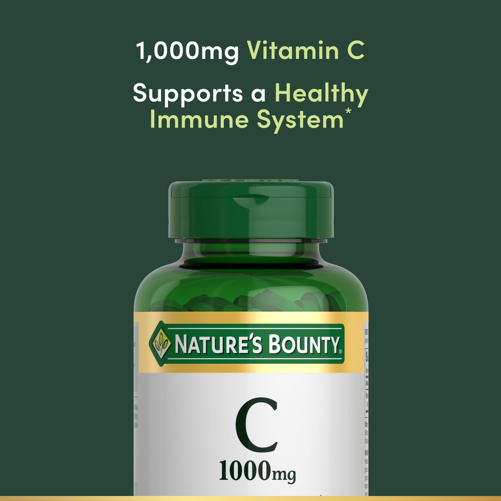 Nature’s Bounty Vitamin C 1000mg, Immune Support 100 Count (Pack of 1), No