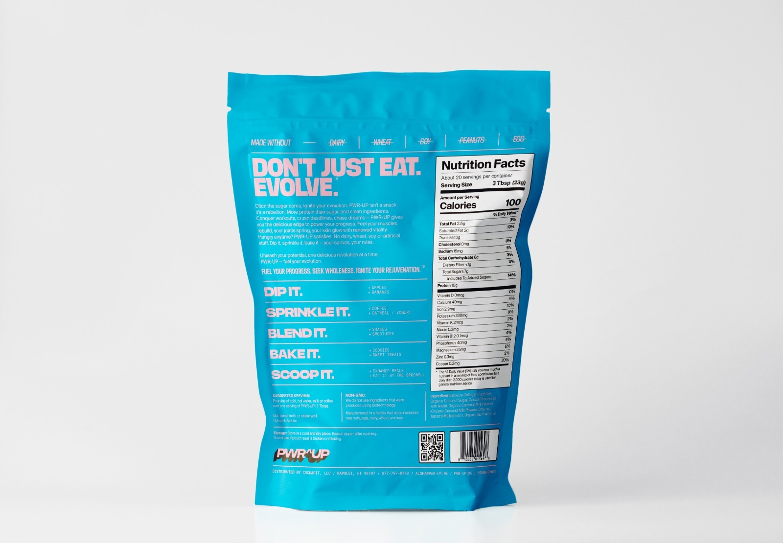 PWR^UP GRASS-FED COLLAGEN PEPET1DES CHOCOLATE READY-TO-EAT 16.23 OZ 20 SERVINGS