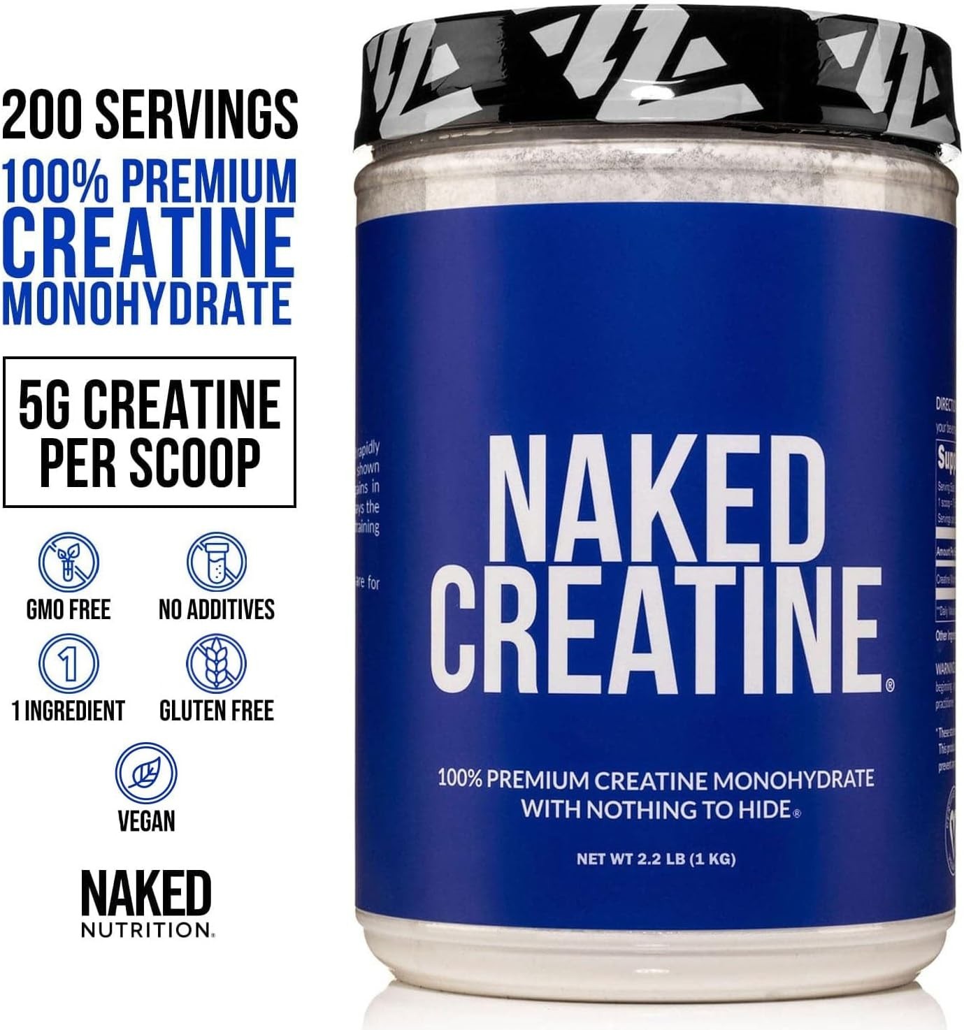 Unflavored Micronized Creatine – 200 Servings for Strength & Performance Support