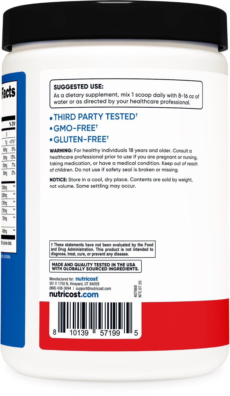 Nutricost BCAA+ Hydration Powder (Fruit Punch) 30 Servings