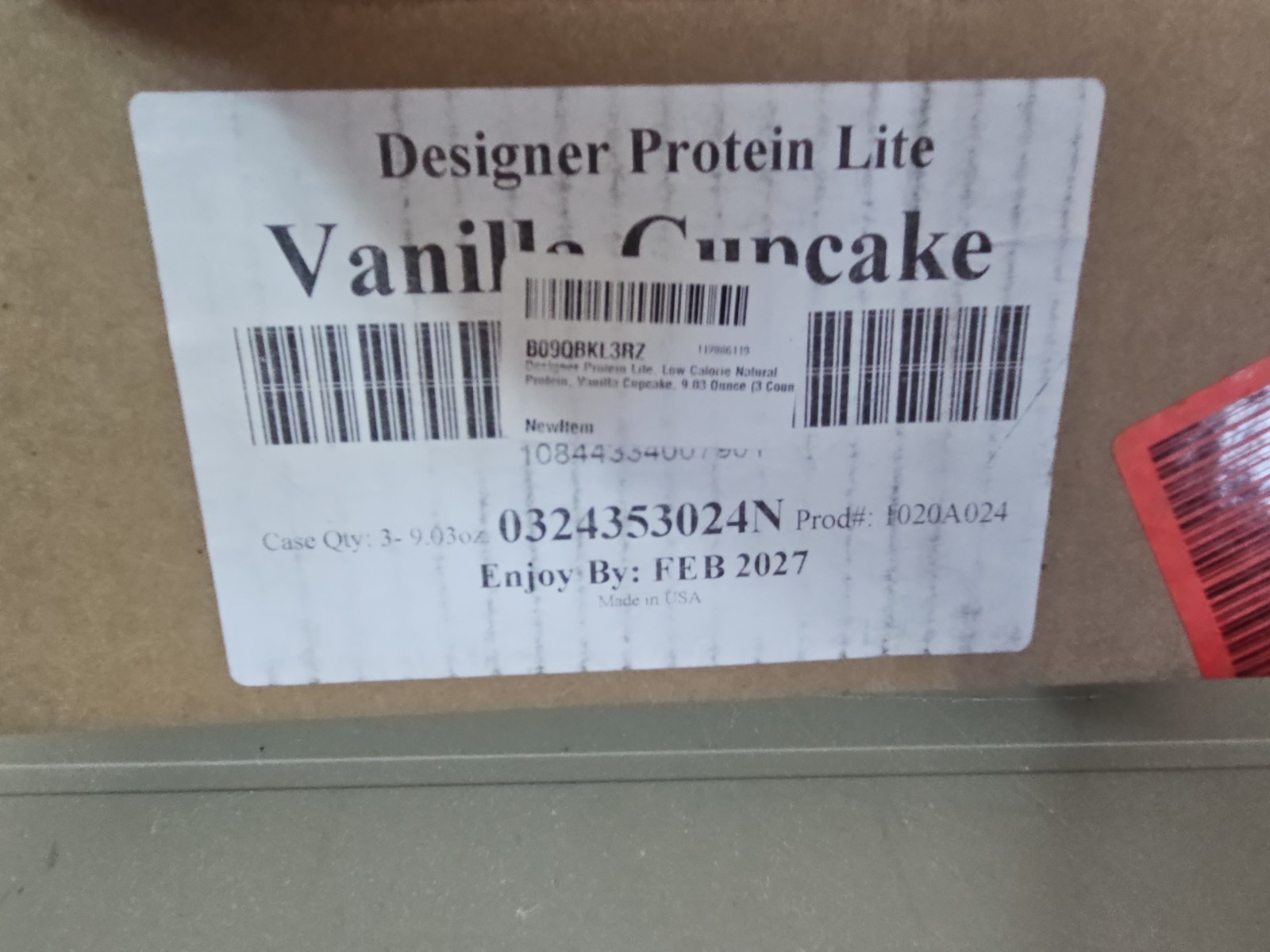 (3)Designer Lite, Plant + Whey Protein Powder, Vanilla Cupcake, 9.03 oz (256 g)