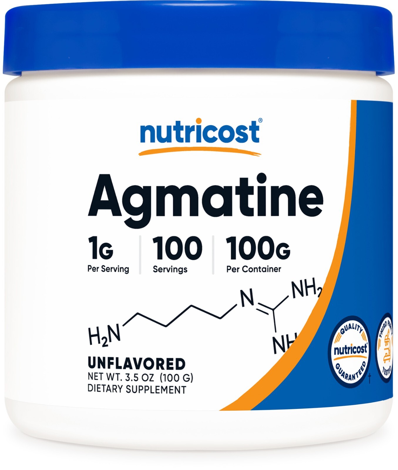 Nutricost Agmatine 100 Grams – 100 Servings of 1000mg Pure Agmatine Sulfate