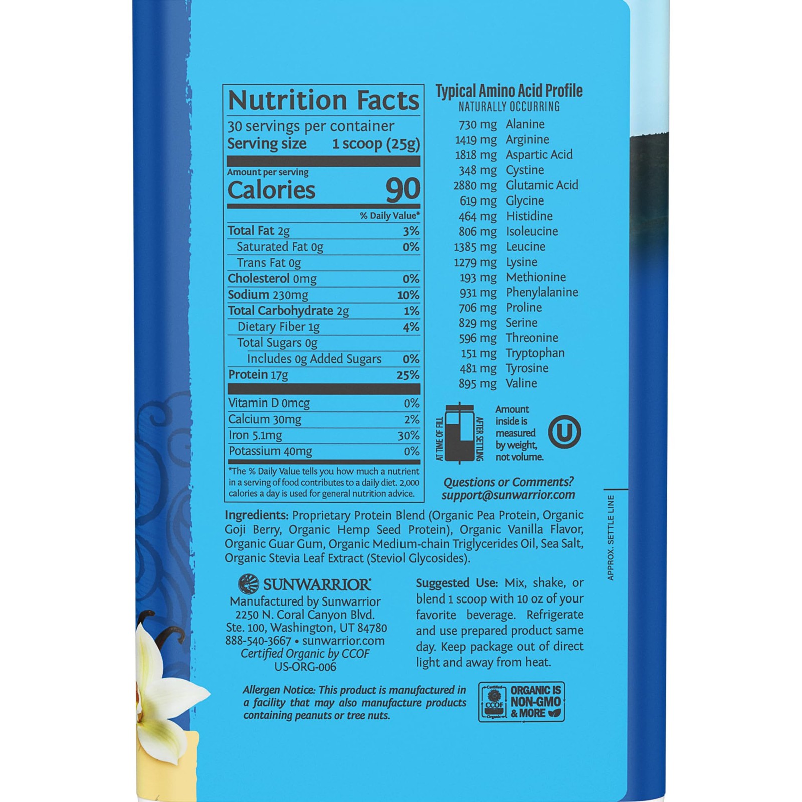 Sunwarrior Vegan Protein Powder Organic PlantBased Protein | BCAA Amino Acids…