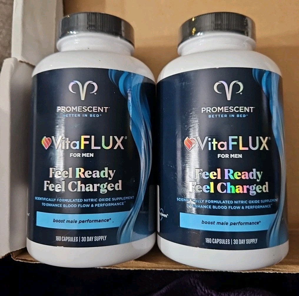VitaFLUX Nitric Oxide Booster Supplement L-Arginine L-Citrulline 180 Caps 11/26