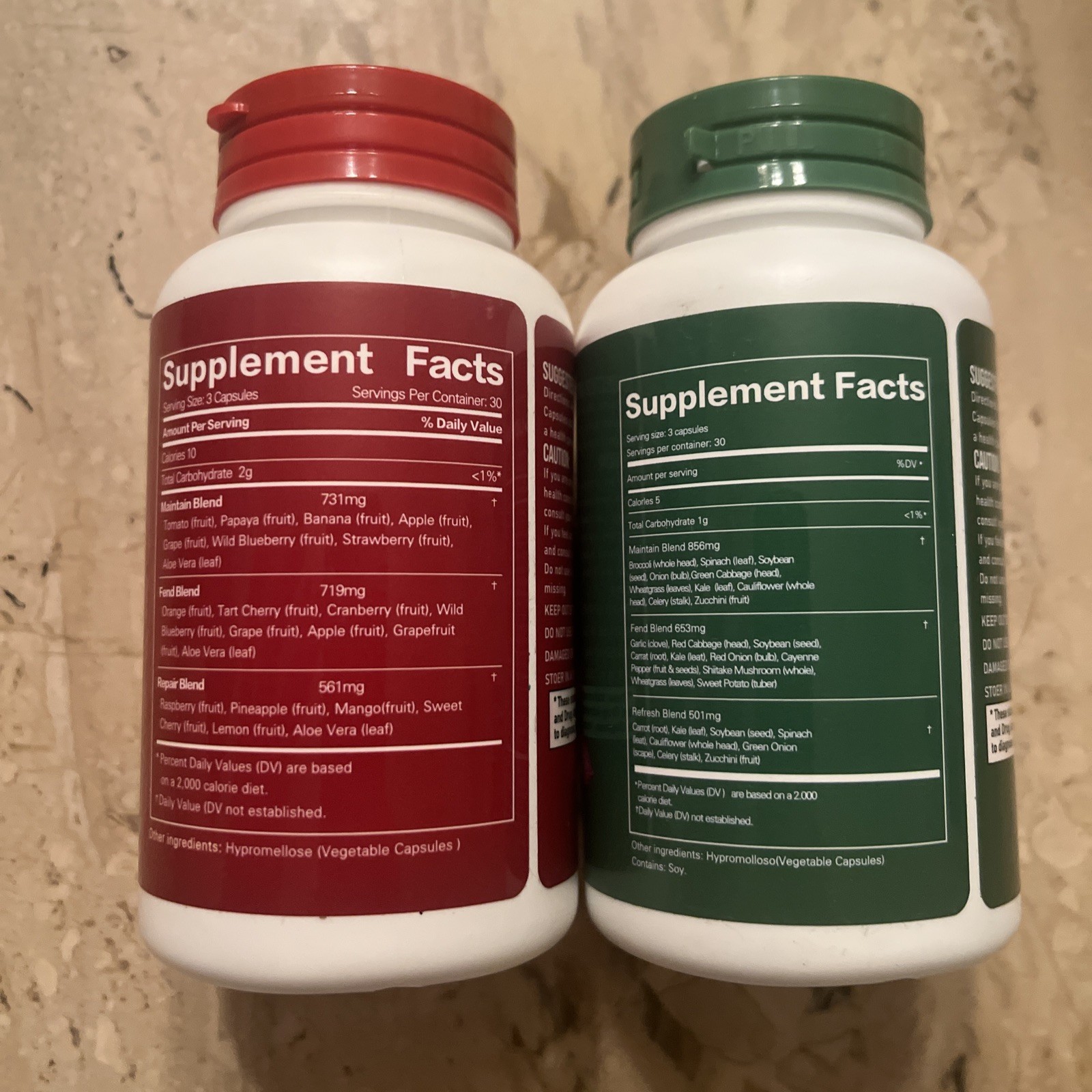Whole Produce Fruits & Veggies 90 Capsules Each Exp 12/27