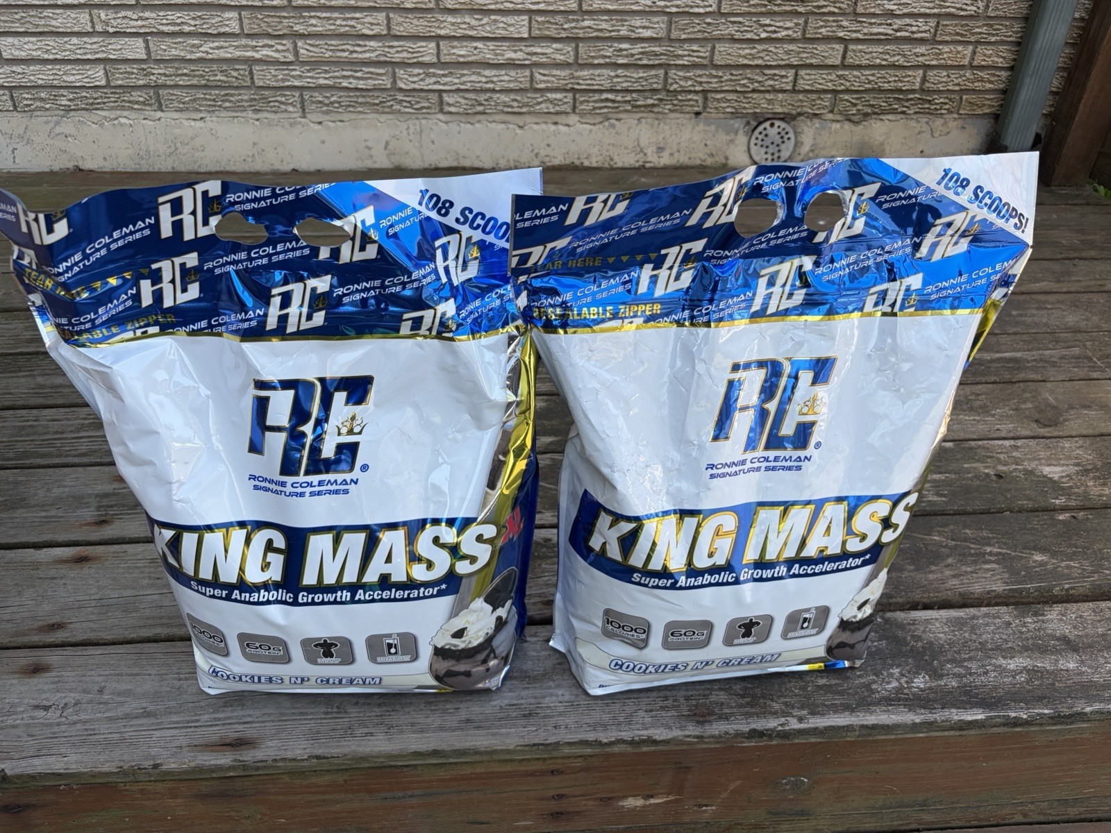 (2) 15lb Protein Powder Mass Gainer Cookies & Cream NEW- Ronnie Coleman 7/26